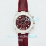 RXF Factory Super Clone Rolex Daytona Burgundy Dial Diamond Set Swiss 4130 Watch 